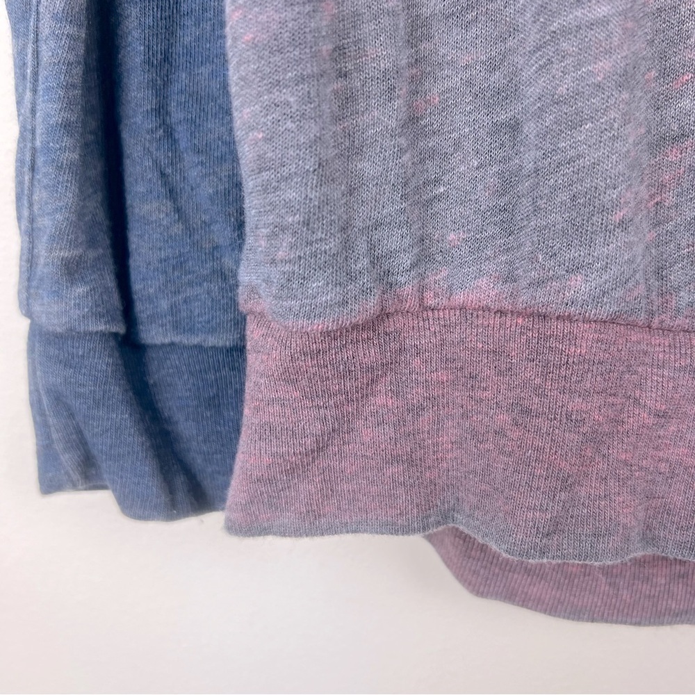 Chaser Grunge Vintage Style Destroyed Burnout Long Sleeve Color Block Shirt | S - Picture 3 of 10
